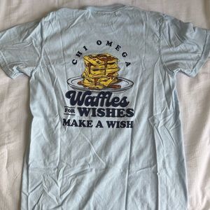 Chi Omega T-shirt Light Blue Size S Comfort Colors